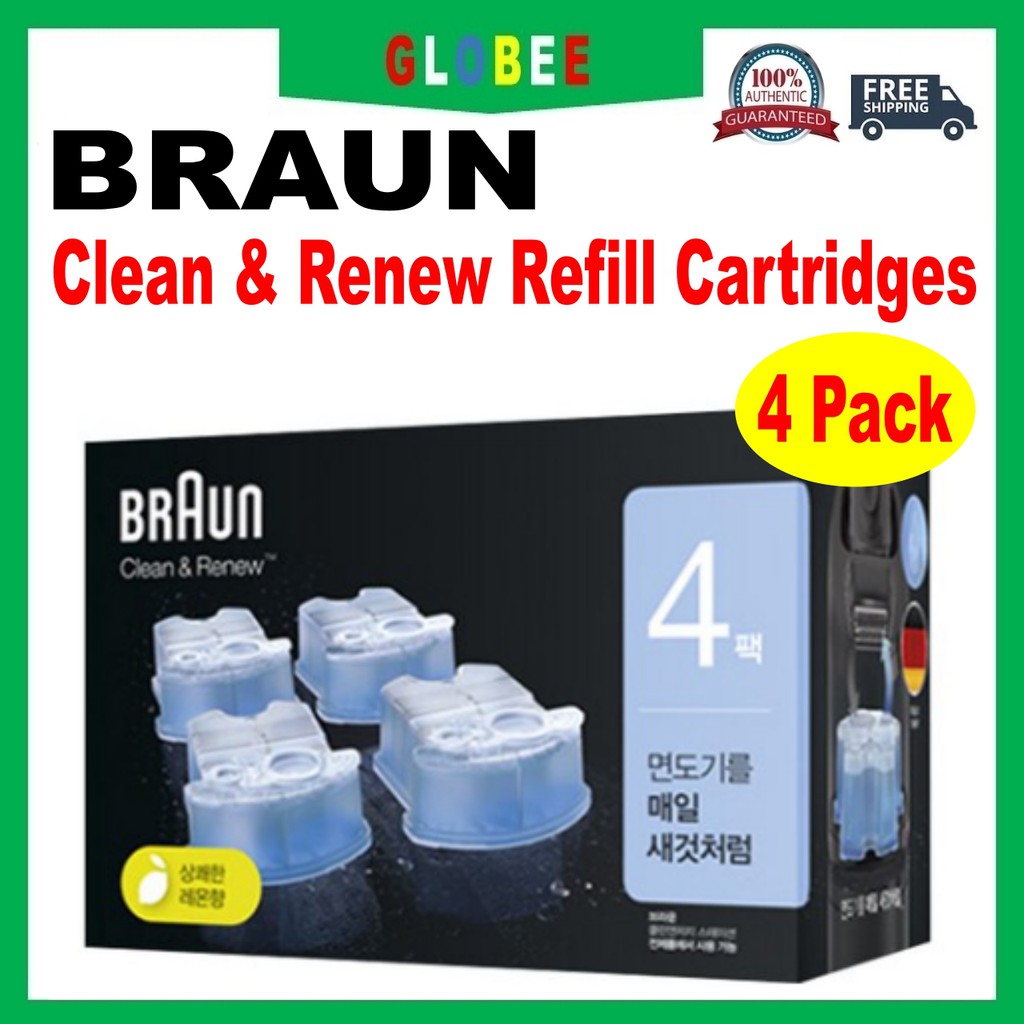 🥇Braun🥇4 pack Braun Clean & Renew Refill Cartridges CCR 4 Pack, Braun