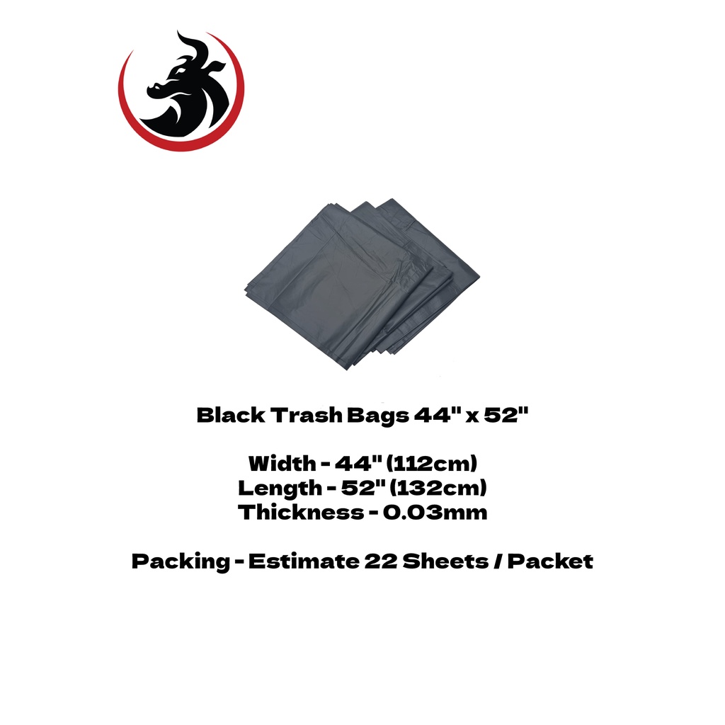 [SG STOCKS] Black Trash Bag / Garbage Bag (44"x52"x0.03mm) Shopee