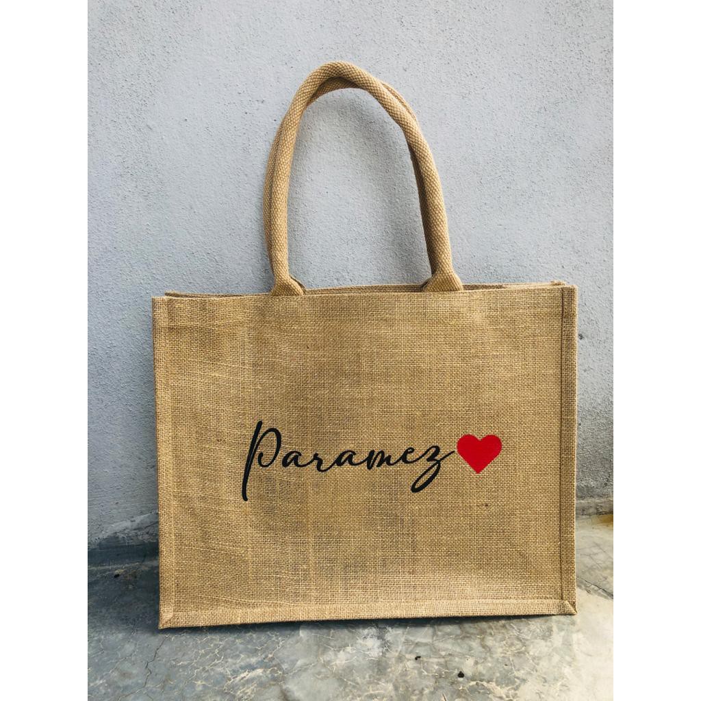 Jute Bag Big Golden Jute Bag Custom print Jute Bag