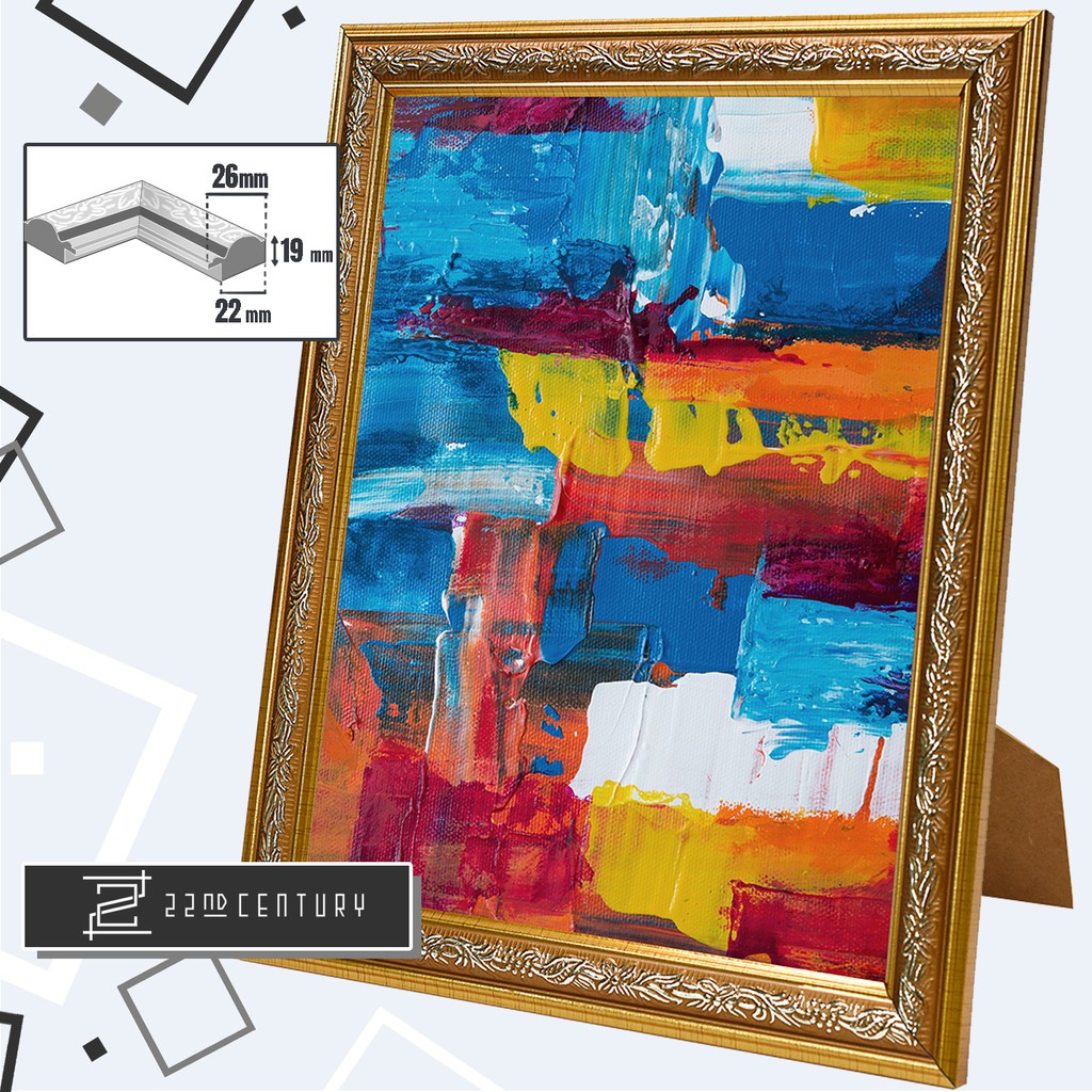 Fiber Wood 4R 8R 12R A4 Photo Frame Picture Frame Premium Quality Superior Gold Photo