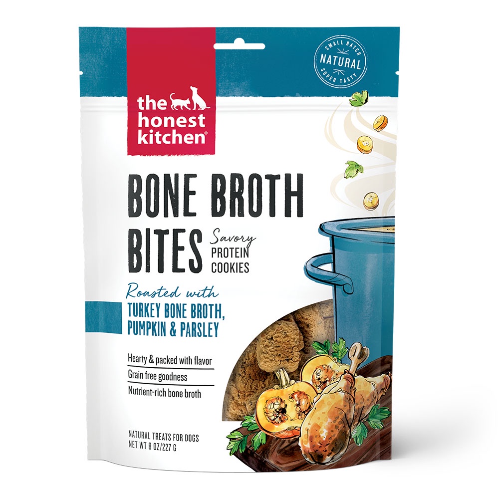 The Honest Kitchen Dog TREATS Bone Broth Bites Roasted with Turkey Bone