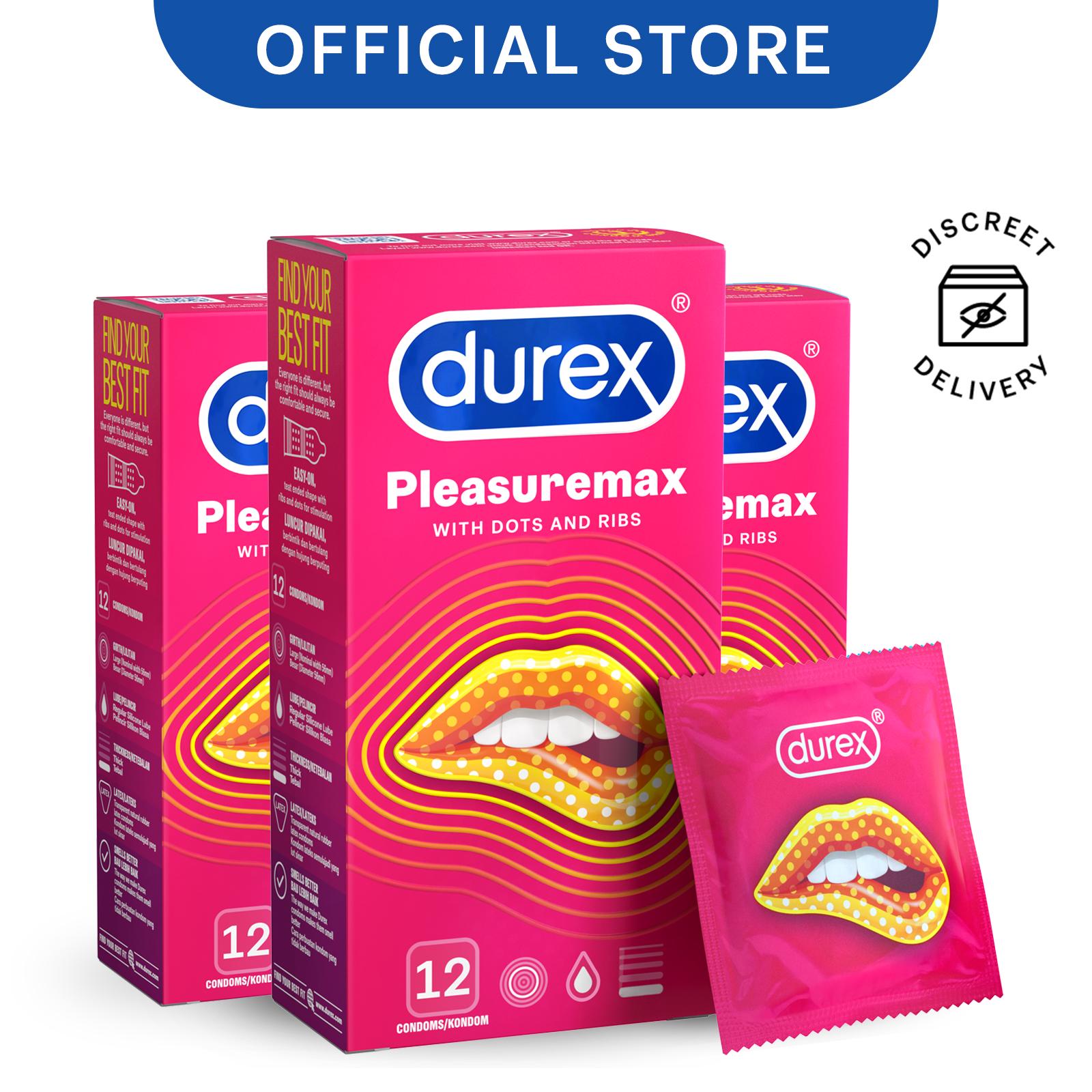 [Bundle of 3] Durex Pleasuremax (Ribbed & Dotted) Condoms 12s Shopee