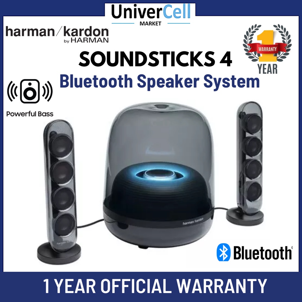 Harman Kardon SoundSticks 4 Incredible Bass Satellite Speakers 1