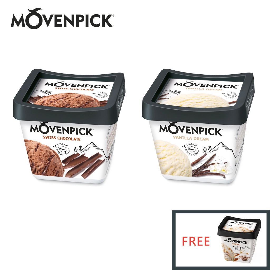 Movenpick Ice Cream Buy 2 x 900ml Get 1 x Tiramisu 450ml (Exp 31 Aug