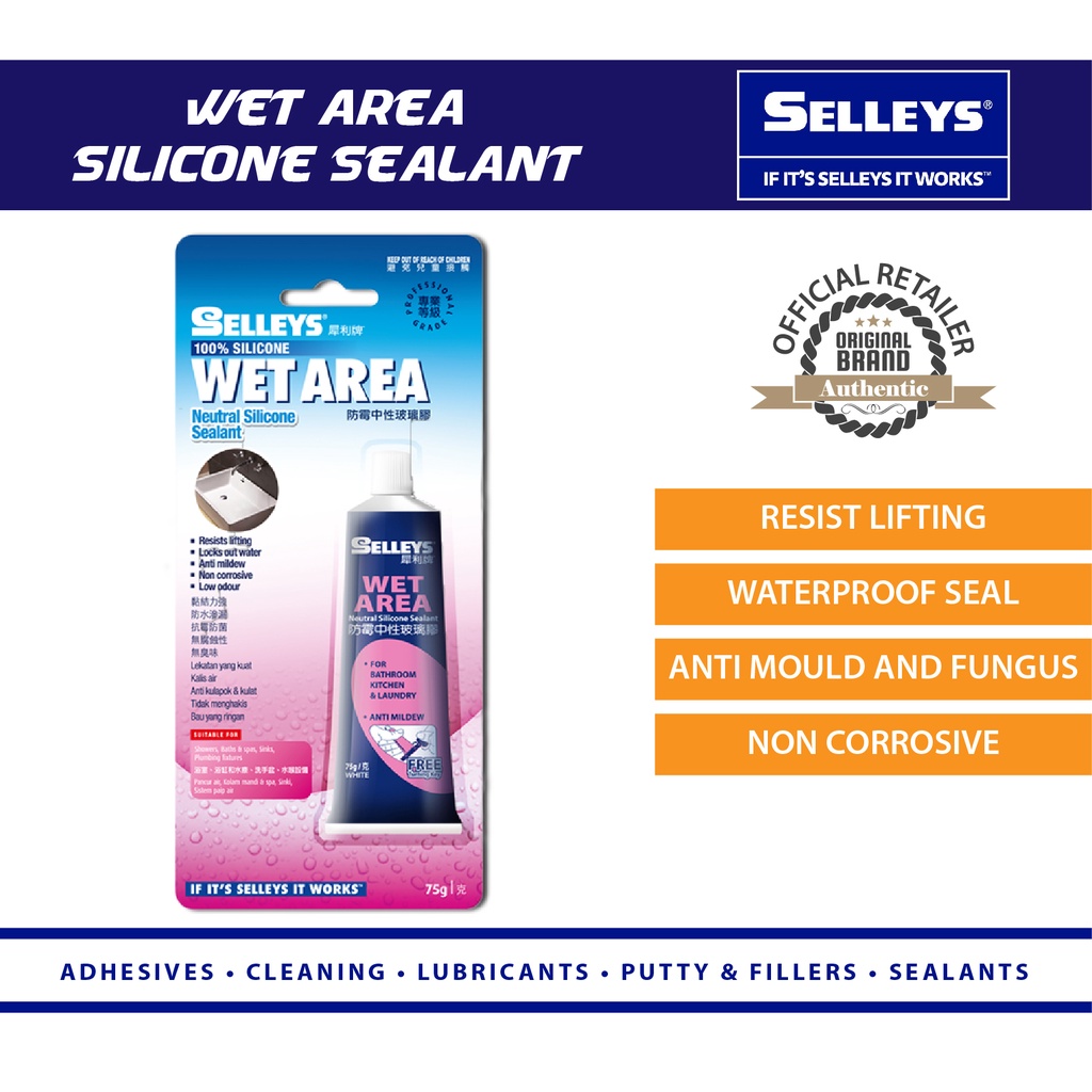 Selleys Wet Area Neutral Silicone Sealant Waterproof Mold Mould