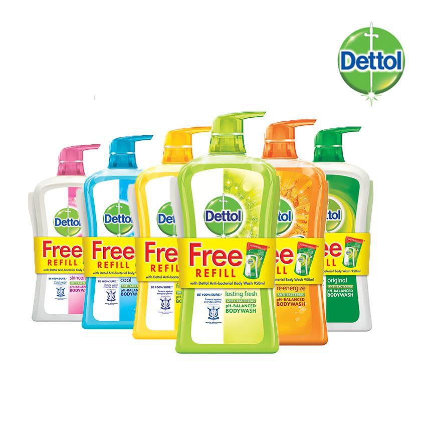 Dettol Shower Gel 950ml + 250ml Fresh Shopee Singapore