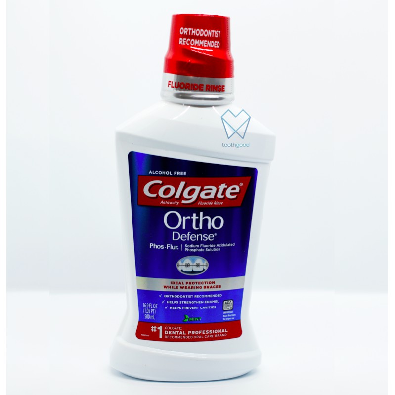Colgate Phos Flur Anti Cavity Fluoride Rinse Ortho Defense, Cool Mint