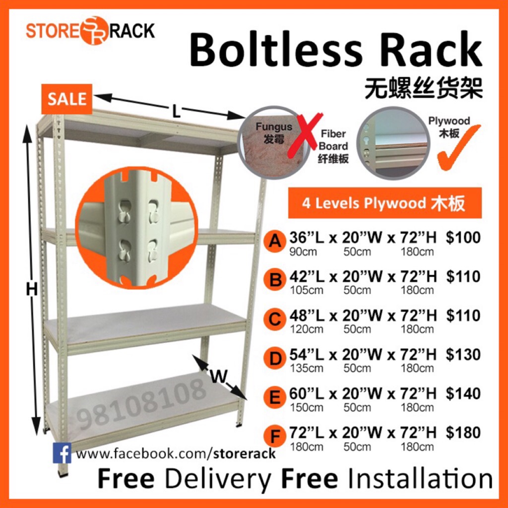 Metal Boltless Storage Rack for HDB Bomb Shelter Store