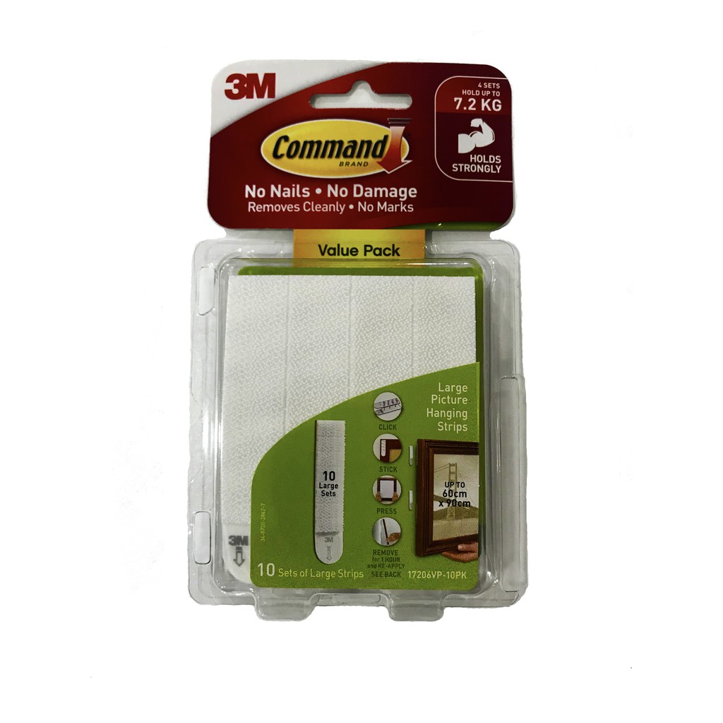 3M Command 17206VP Large Picture Hanging Strips (10 Sets) Shopee