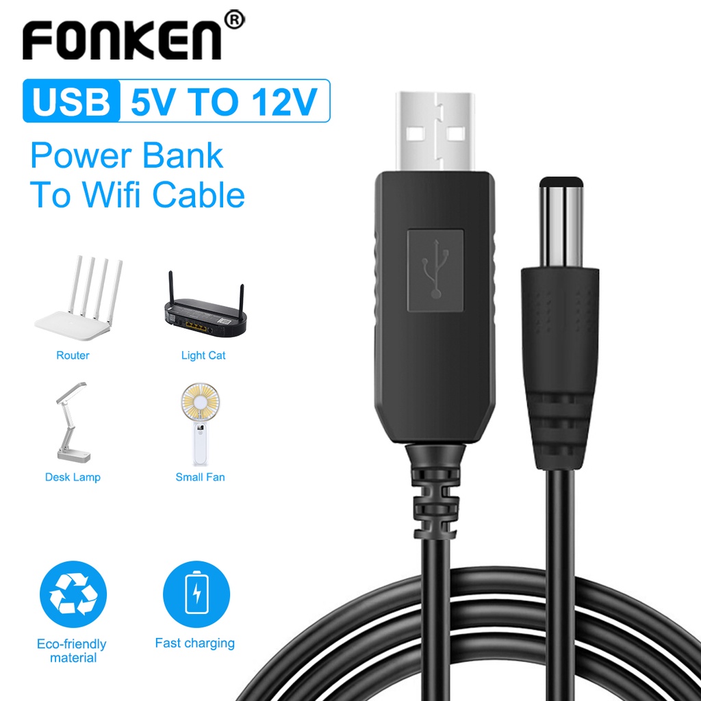 Fonken USB to DC Power Cable Universal USB to DC Cable Boost Converter