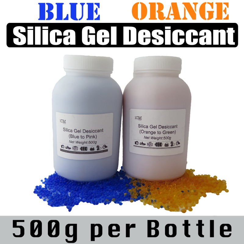 500g Silica in Bottle Blue Orange Silica Gel Desiccant Shopee Singapore