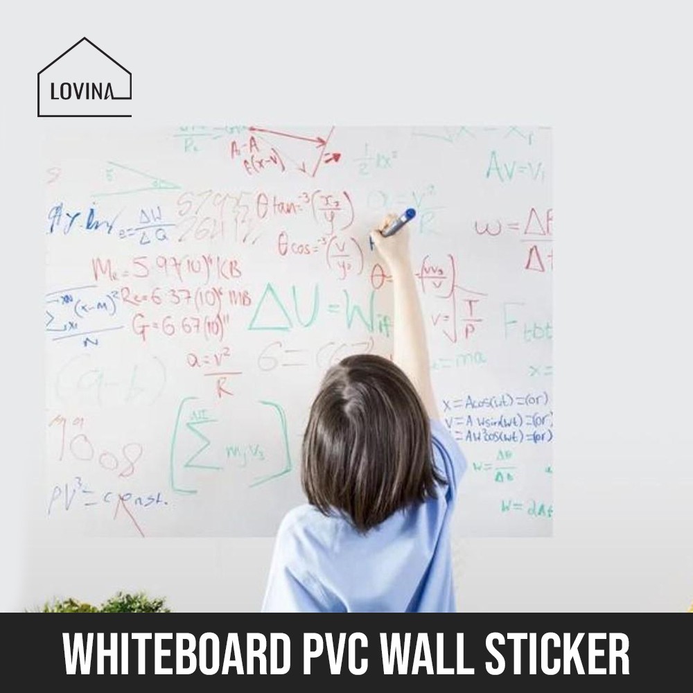 PVC 200x60CM WHITEBOARD WALL STICKER WATERPROOF CHILDREN WHITE WRITING BOARD OFFICE CLASSROOM