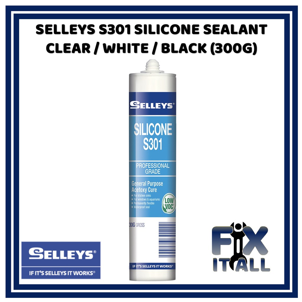 Selleys S301 Silicone Sealant 300gm Silicon Glass Waterproof Seal