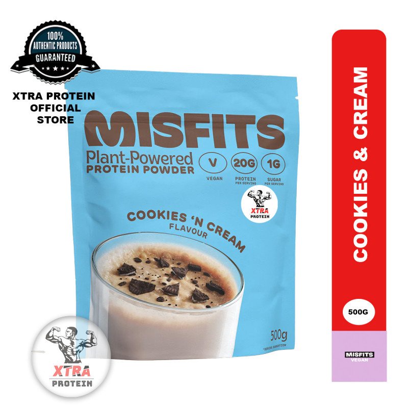 Misfits Vegan Protein Powder (500g) Cookies and Cream Shopee Singapore