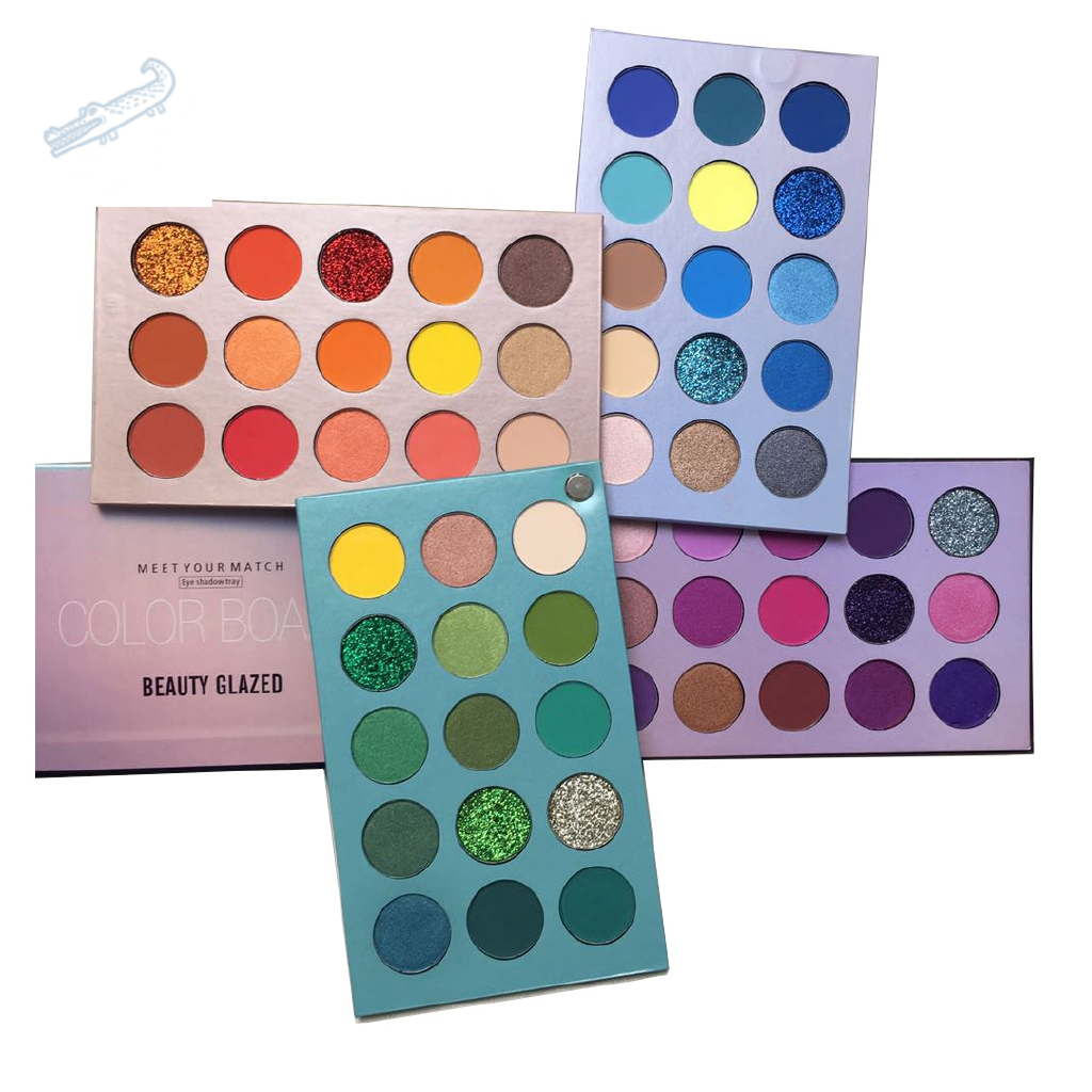 BEAUTY GLAZED 60 Colors Eyeshadow Palette, Glitter Metallic Matte Shimmer Natural 4 In1 Color