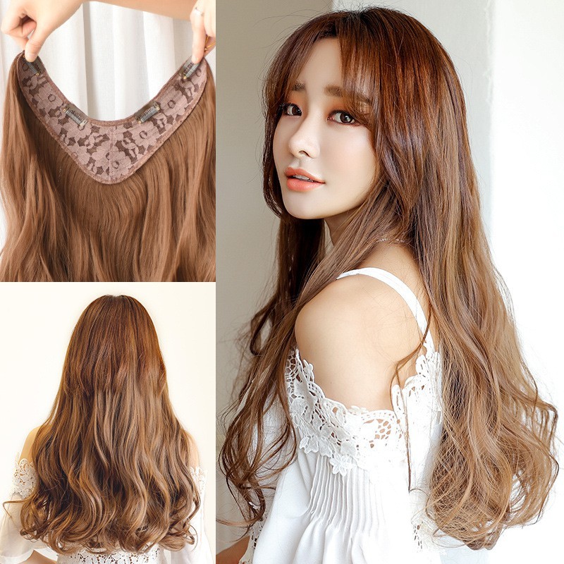 【Seven Queen】45cm / 60cm Long Wigs Straight Curly Hair Extension Wig U