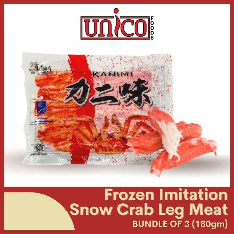 (Bundle of 3) Frozen Imitation Snow Crab Leg Meat (180gm) Shopee