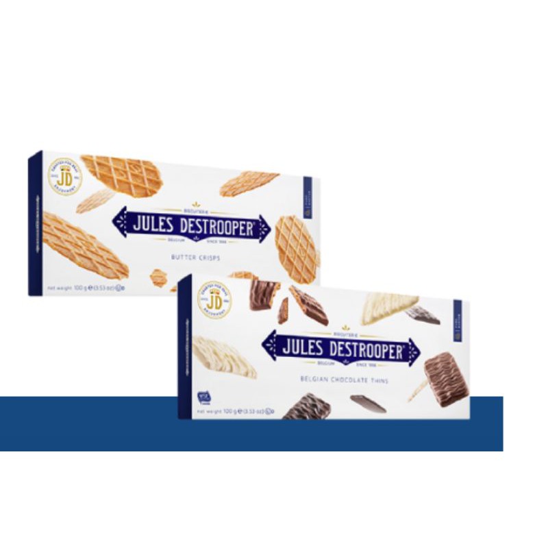 JULES DESTROOPER Biscuits Butter Crisps/Belgian Choc 100g Shopee