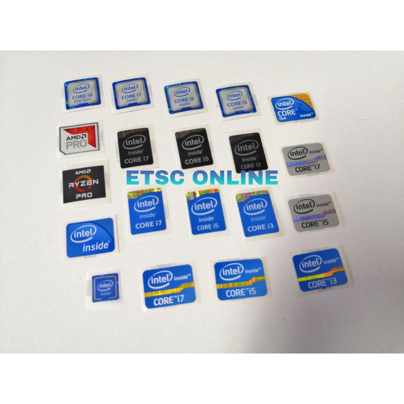 Intel core i5 i3 i7 i9 AMD laptop desktop label CPU sticker notebook