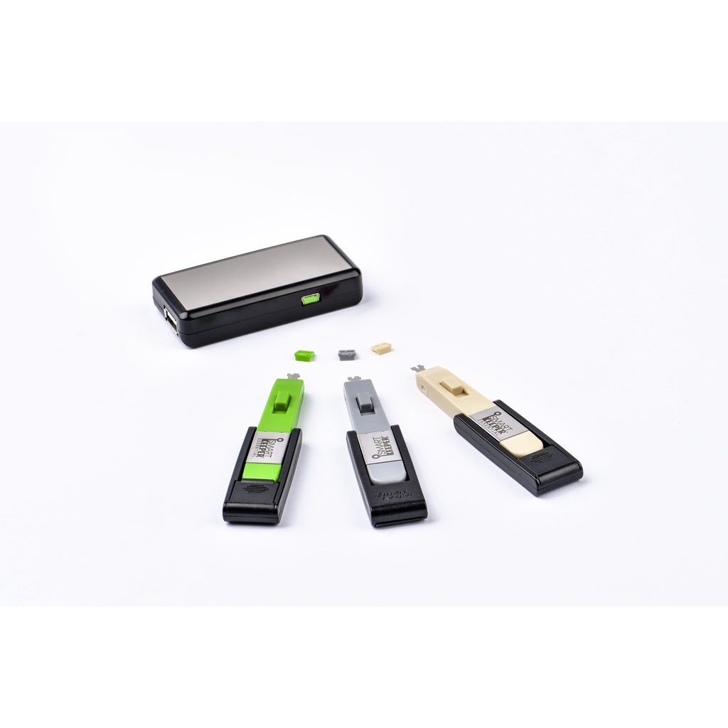 SMARTKEEPER MINI USBB Port Blocker & key 4 Blockers + 1 key (Grey
