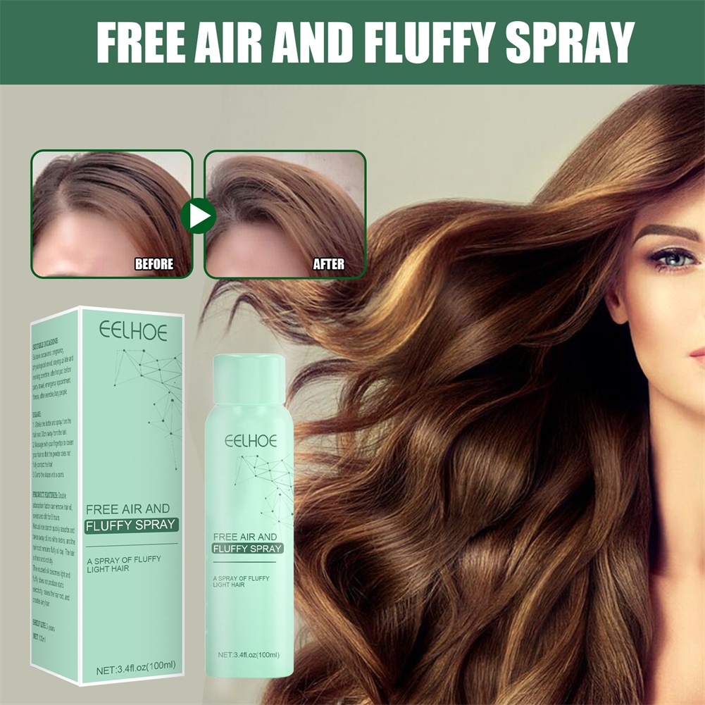 eelhoe 100ml freewash dry hair spray air fluffy deoil head dry and