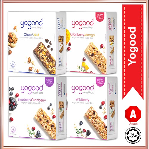 Yogood Muesli Bar Assorted Flavors Blueberry Cranberry / Chocolate & Nut / Cranberry Mango