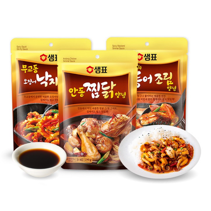Sempio Soy Simmer Chicken Sauce 210g / StirFried Squid Octopus Sauce