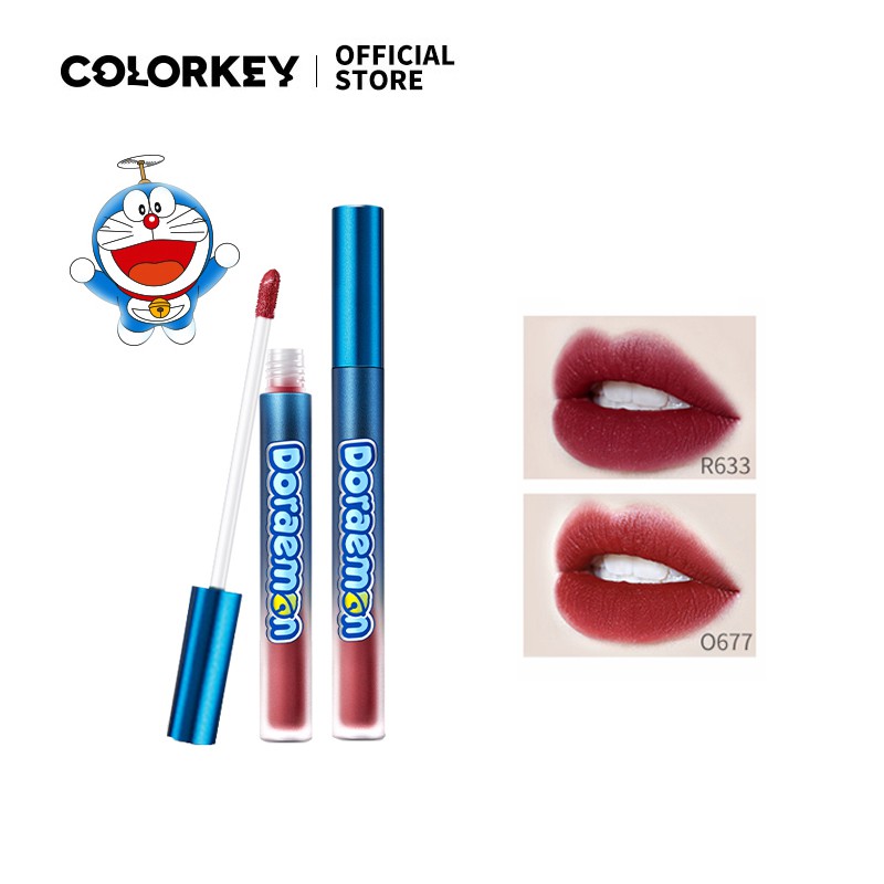Colorkey Doraemon Cobranded velvet lip glaze thin as air liquid lipstick lasting moisturizing