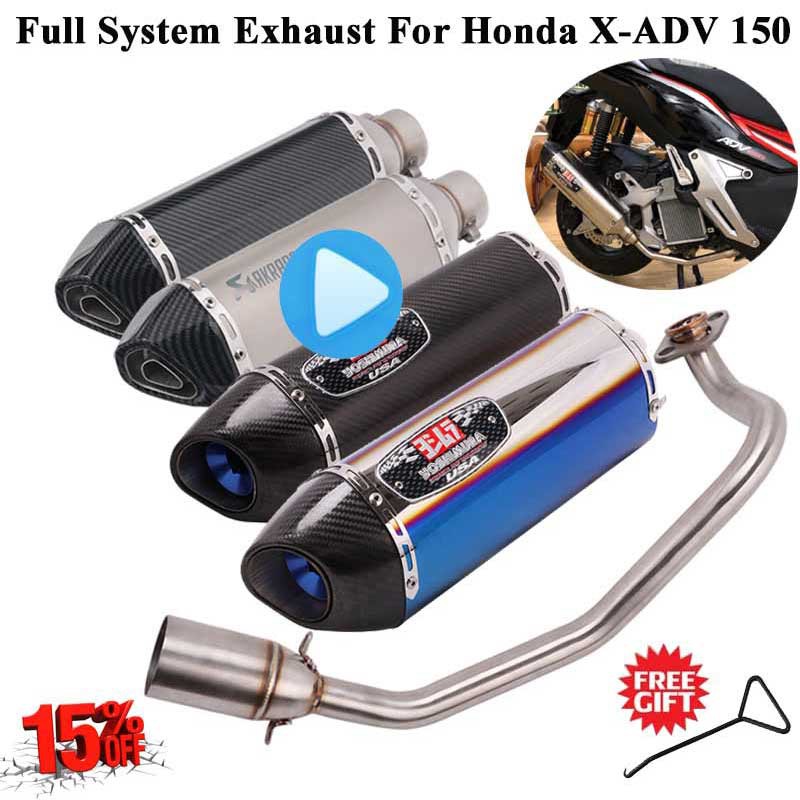 Full System Motorcycle Akrapovic Exhaust Silencer For Honda XADV 150 X