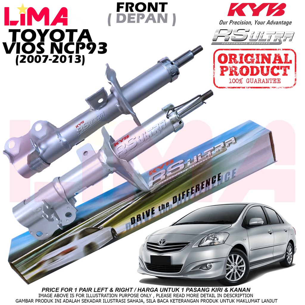 1PAIR TOYOTA VIOS NCP93 FRONT SHOCK ABSORBER RS ULTRA ( HEAVY DUTY