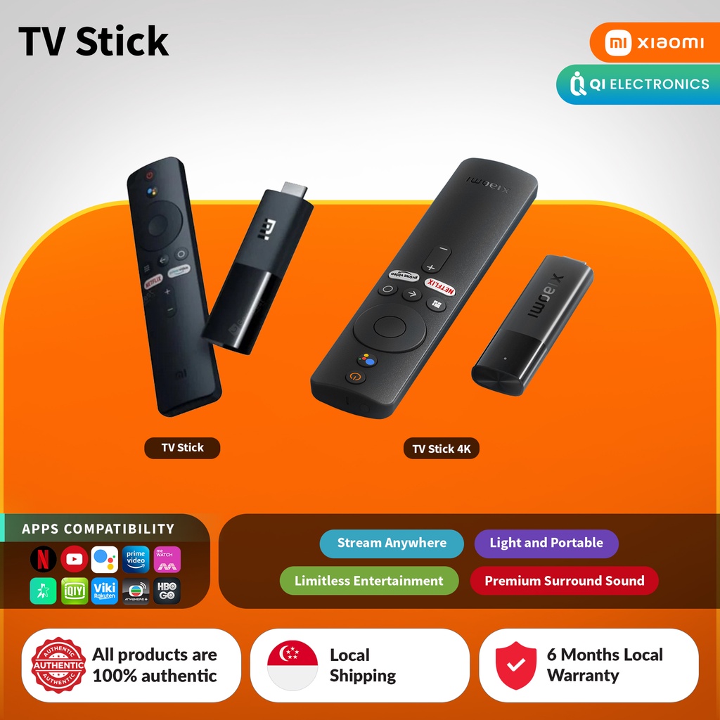 Xiaomi Mi TV Stick 1080P / TV Stick 4K 1080P 4K HDR WiFi Bluetooth