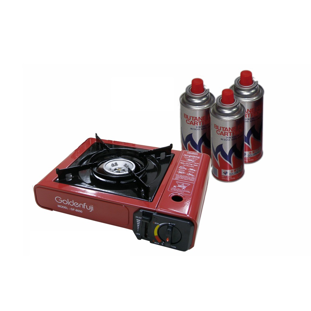 Goldenfuji Portable Gas Stove and Cartridge Gas GF8000 Shopee Singapore