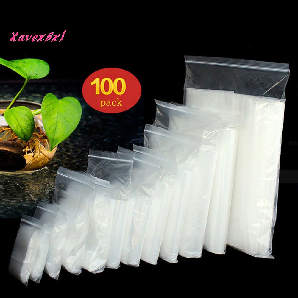 XA 100Pcs Plastic Transparent Self Sealing Packaging Bags Cookie Food Storage Pouch Shopee