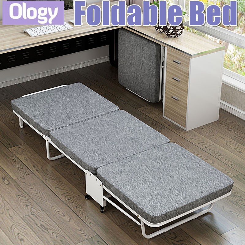 Foldable Bed Office Space Saving Folding Single Queen Size Mattress Portable Lying Hospital