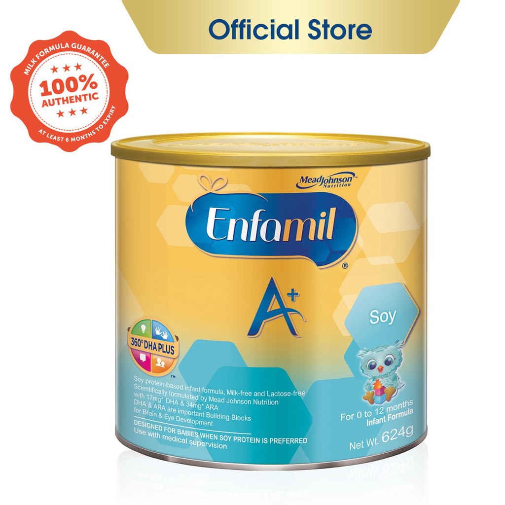 Enfamil A+ Stage 1 Soy Infant Formula Baby Milk Powder 360DHA+ (012M