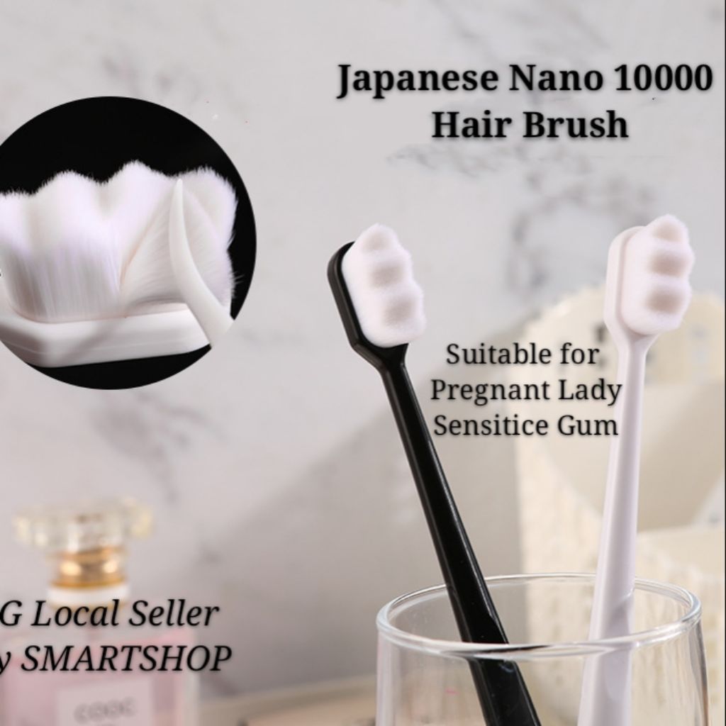 SG Local Seller Japanese Nano Soft Fur Anti Bacteria Toothbrush Oral