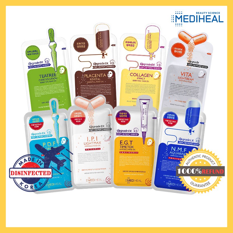 MEDIHEAL Face Mask Collection 5pcs (Ampoule, Essential) Shopee Singapore