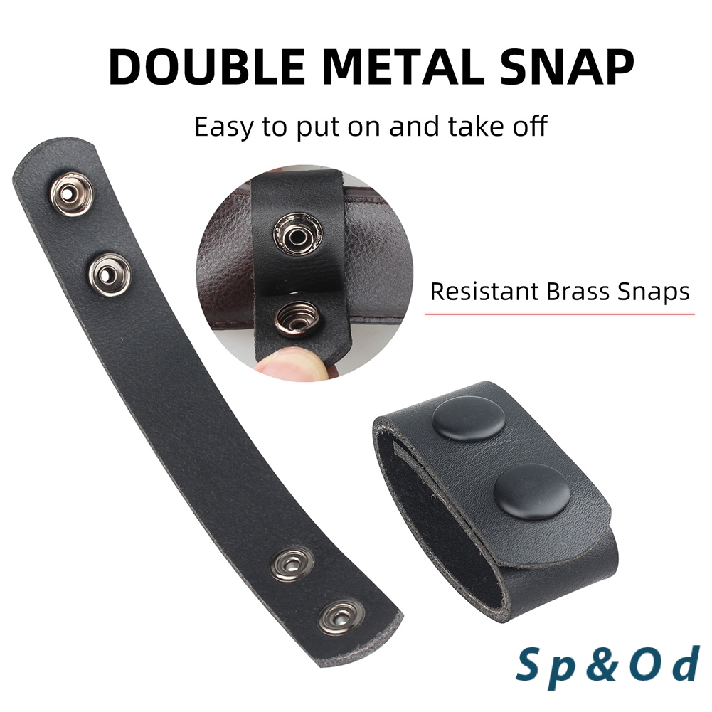 Double Snap Belt Keeper PU Leather Duty Keepers for 2 inch Concealed