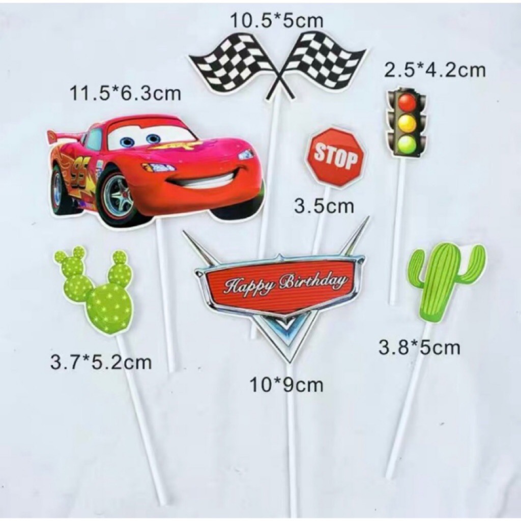 (SG seller) Disney Cars vehicle theme McQueen / lightning cake toppers