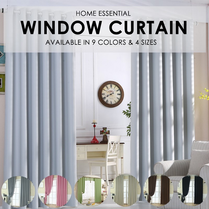 Sunlight Blockout 99 Window Curtain / Blackout Curtains 2 Pcs Shopee