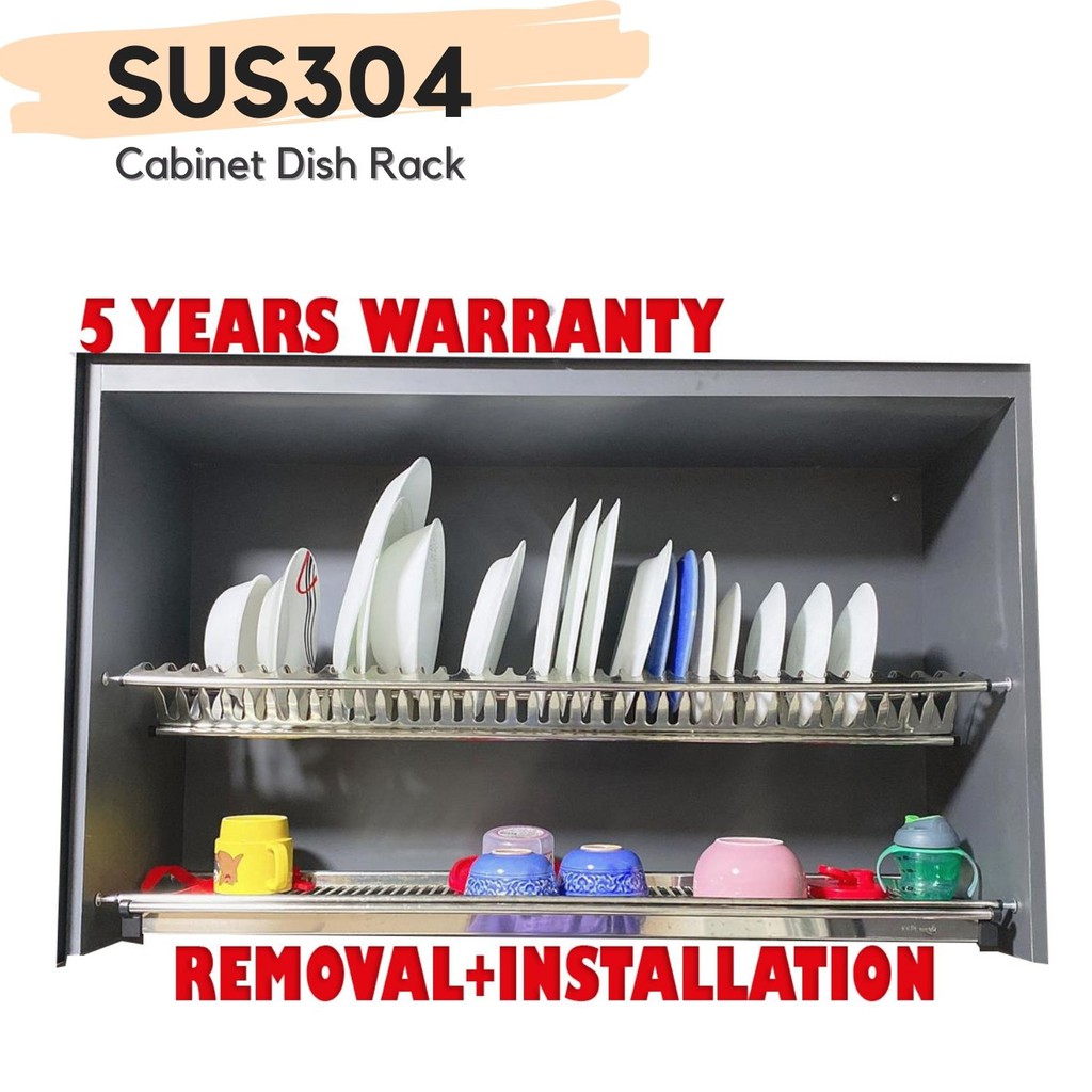 🇸🇬Antirust SUS304 Stainless Steel Dish Rack for Furniture