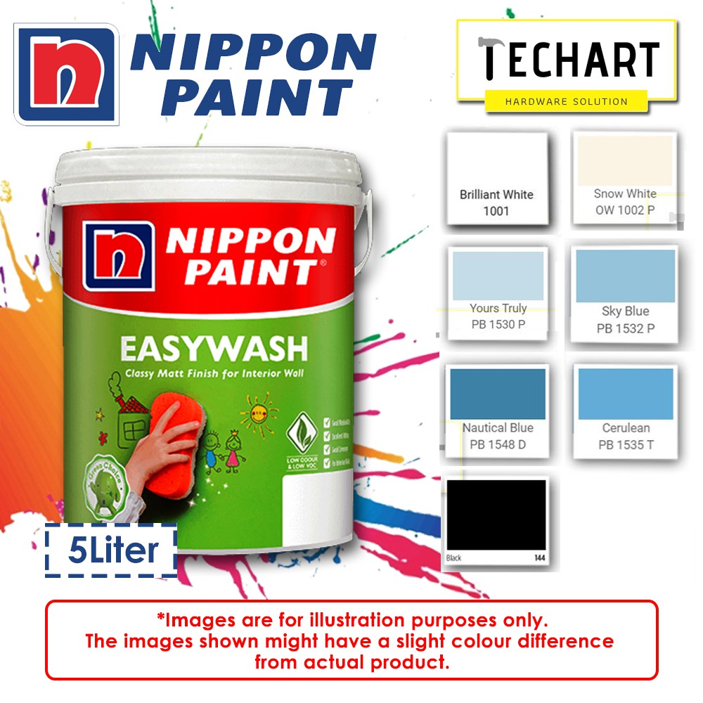 Nippon Paint Easy Wash 5L Top Coat Environmental Friendly Painting