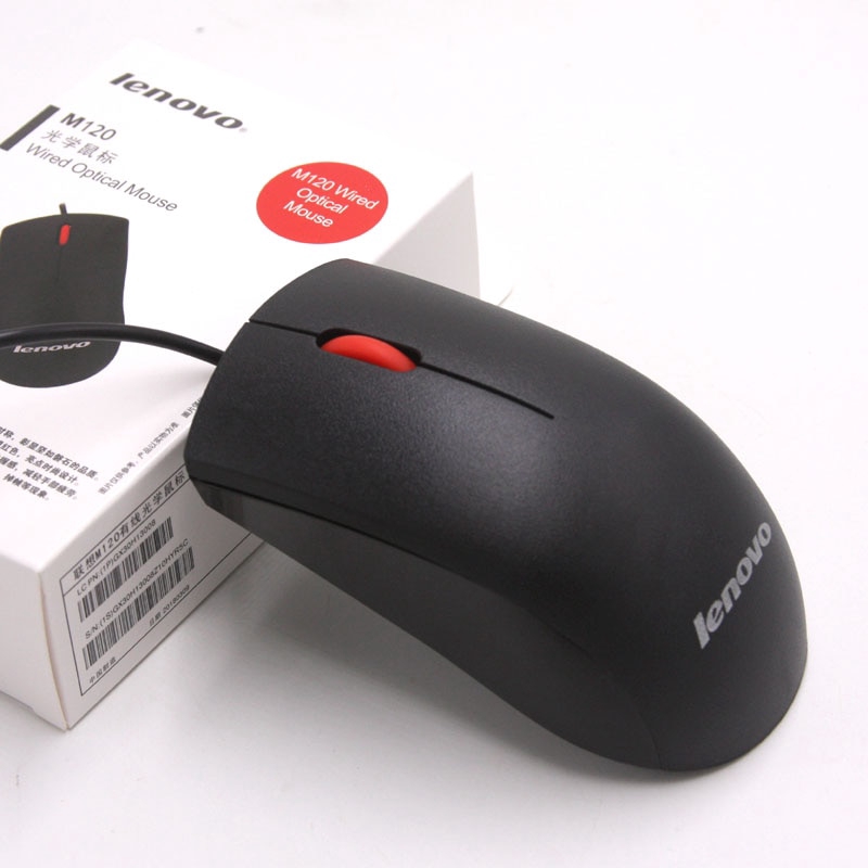 Lenovo Wired Mouse Wheel Mini 3D Mice USB Mouse M120 1000DPI USB