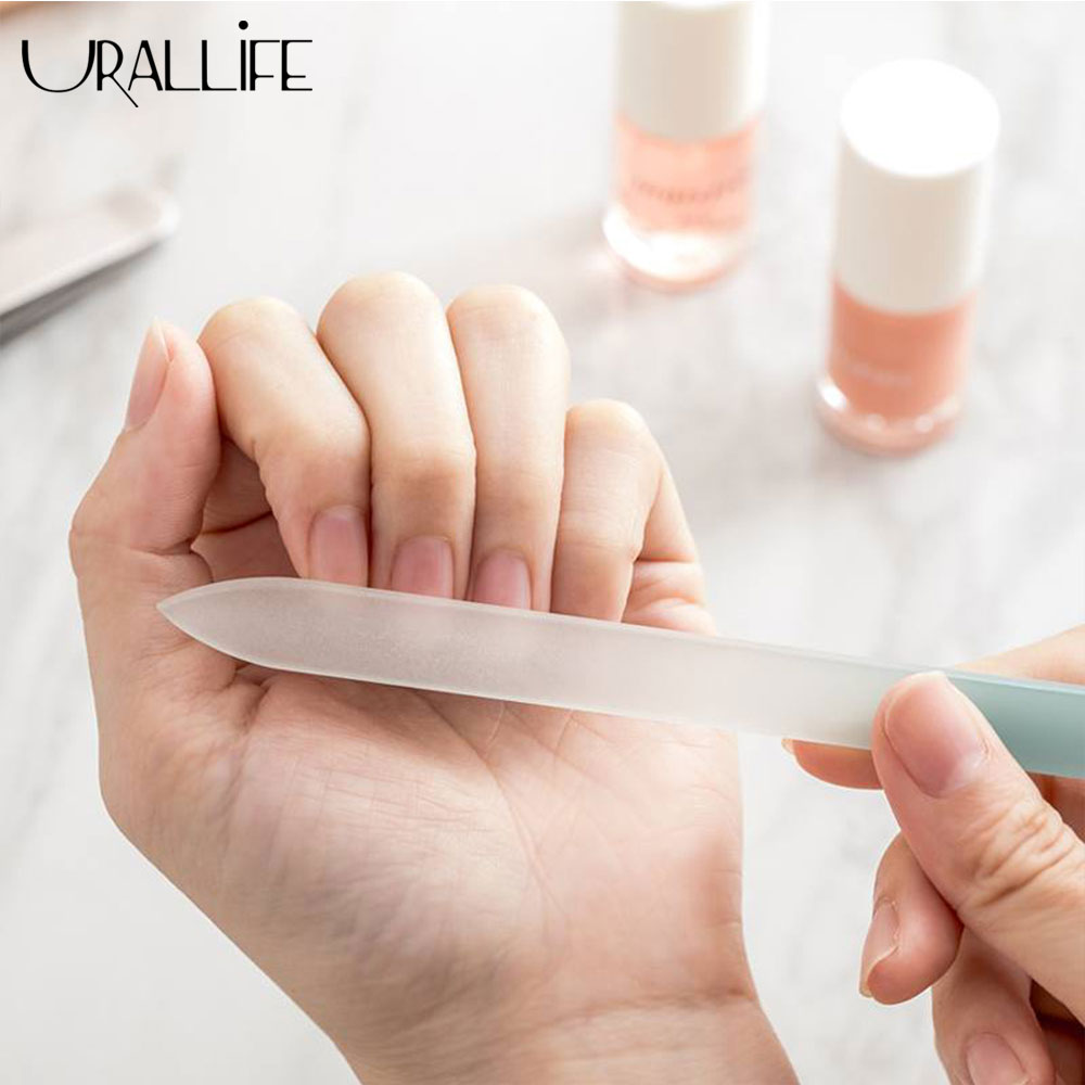 Urallife Nail File Buffing Durable Crystal Glass Nail Art Silicone