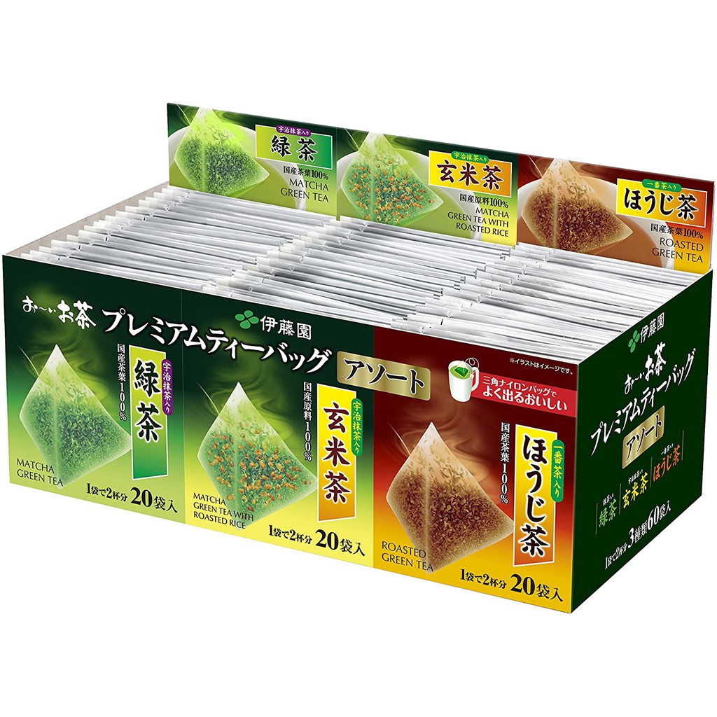 Japan Ito En Green Japanese Blend Premium Tea Bags 60 bags Mixed