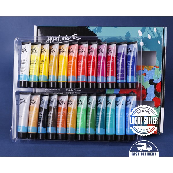 36ml X 24 Colours Acrylic Paint Set Mont Marte Shopee Singapore