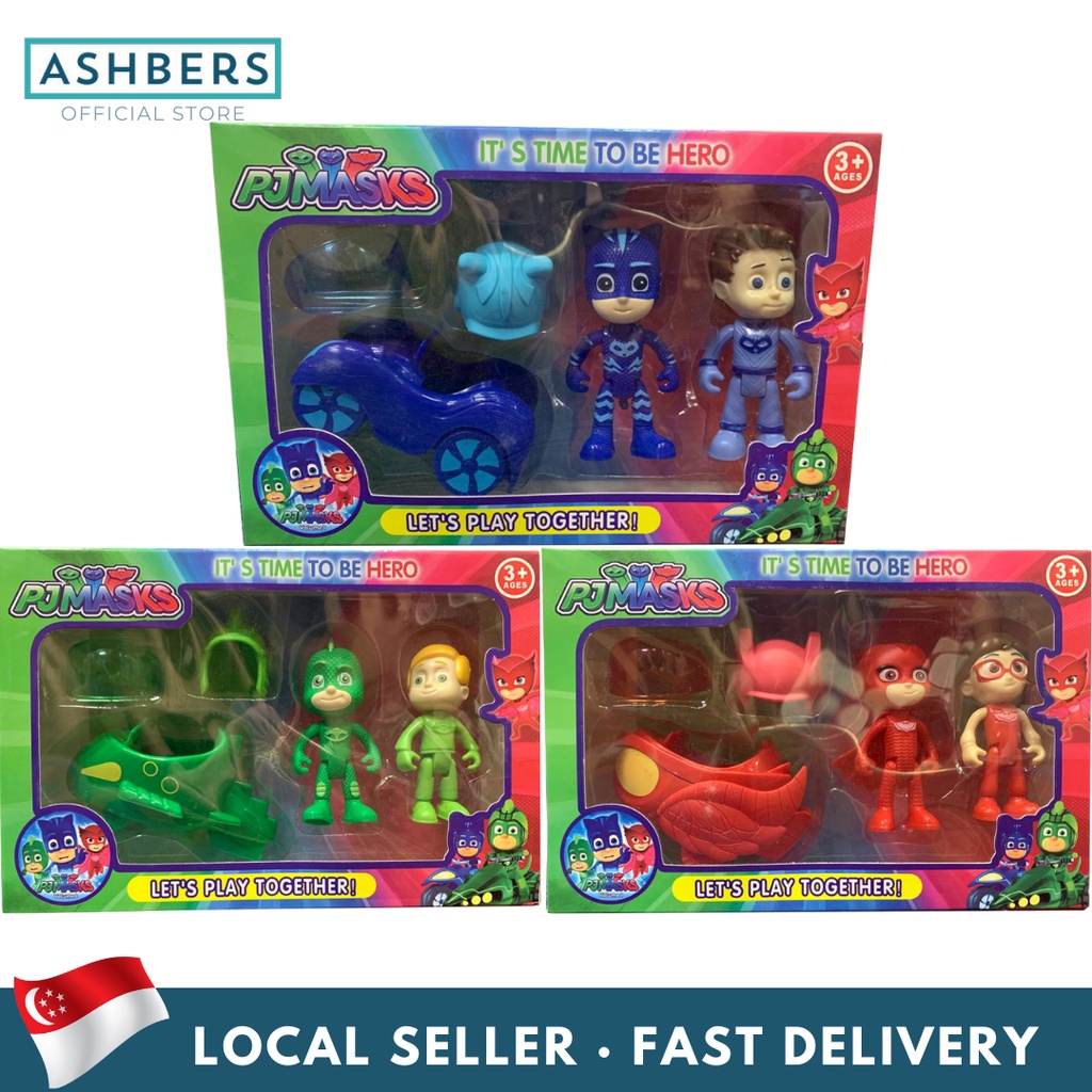 PJ Masks Catboy, Owlette, Gekko Car & Figurine Toy Set, Vehicle and