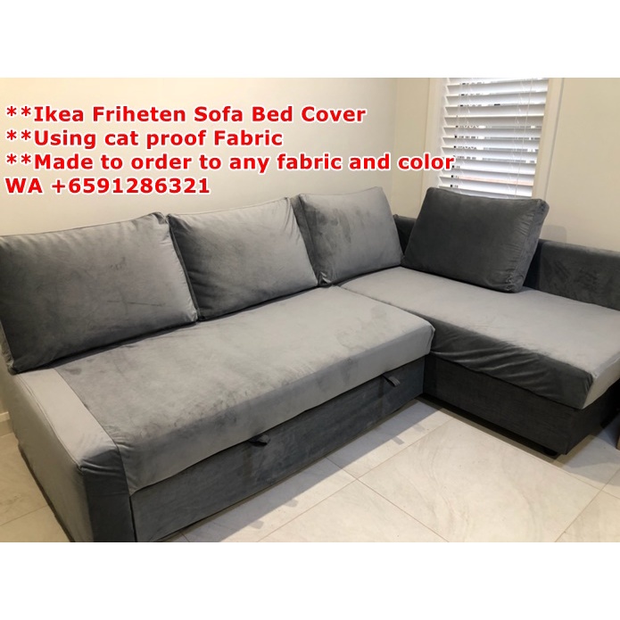 Custom Make Ikea Friheten Sofa bed VELVET Cover ( L Corner chaise Sofa