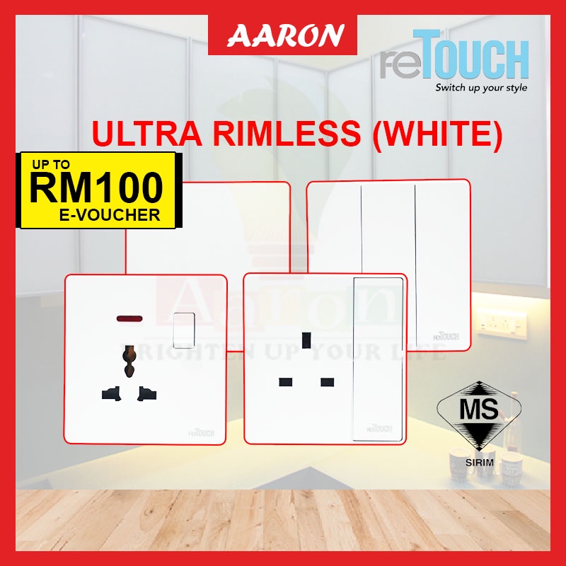 Retouch Ultra Rimless Socket Switch Slim Modern Switch Design Switch