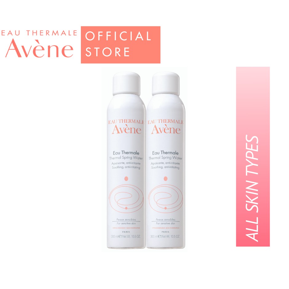 Avene Thermal Spring Water 300ml ( Twin Pack / 2 bottles) Shopee